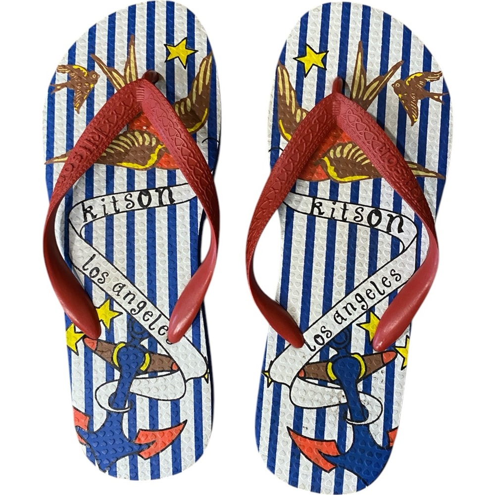 ✨VINTAGE LUX✨ Kitson LA Printed Flip Flops